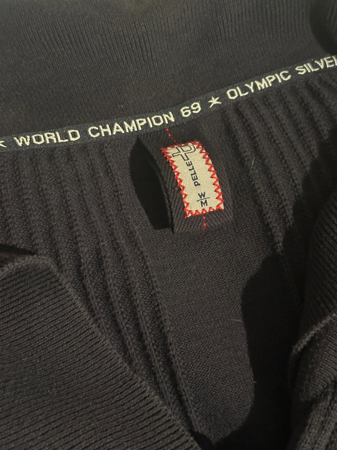 Mörkblå ribbad Pelle P kofta med krage - 6