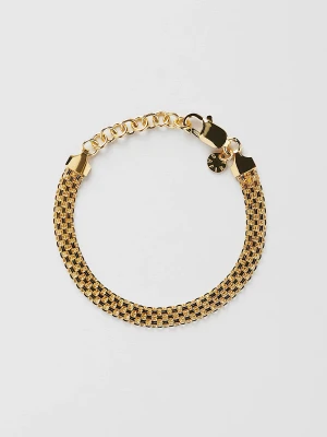 X-LINK ARMBAND - Armband i x-länk kedja i äkta 925 sterling silver. Guldarmbandet är förgyllt med äkta 18K guld, Längd: kedjans justerbara längd är 16-19 cm. Bredd: 6 mm. 🤍 