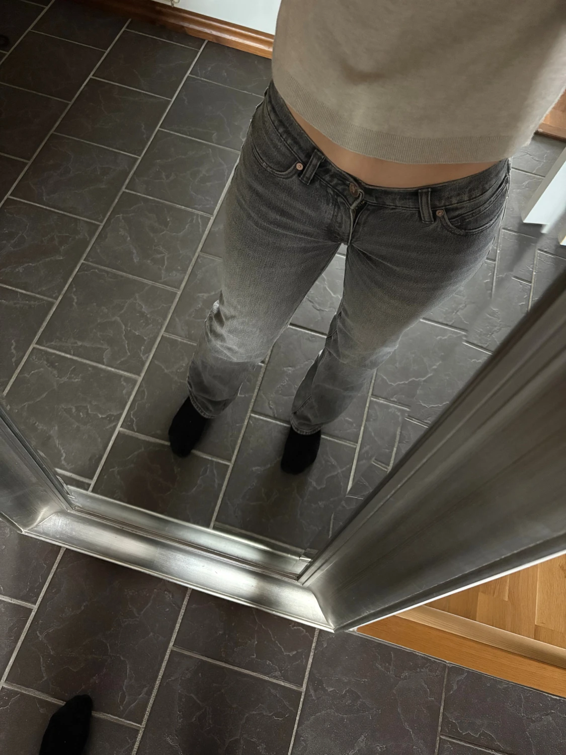 Grå raka jeans ABRAND - 1