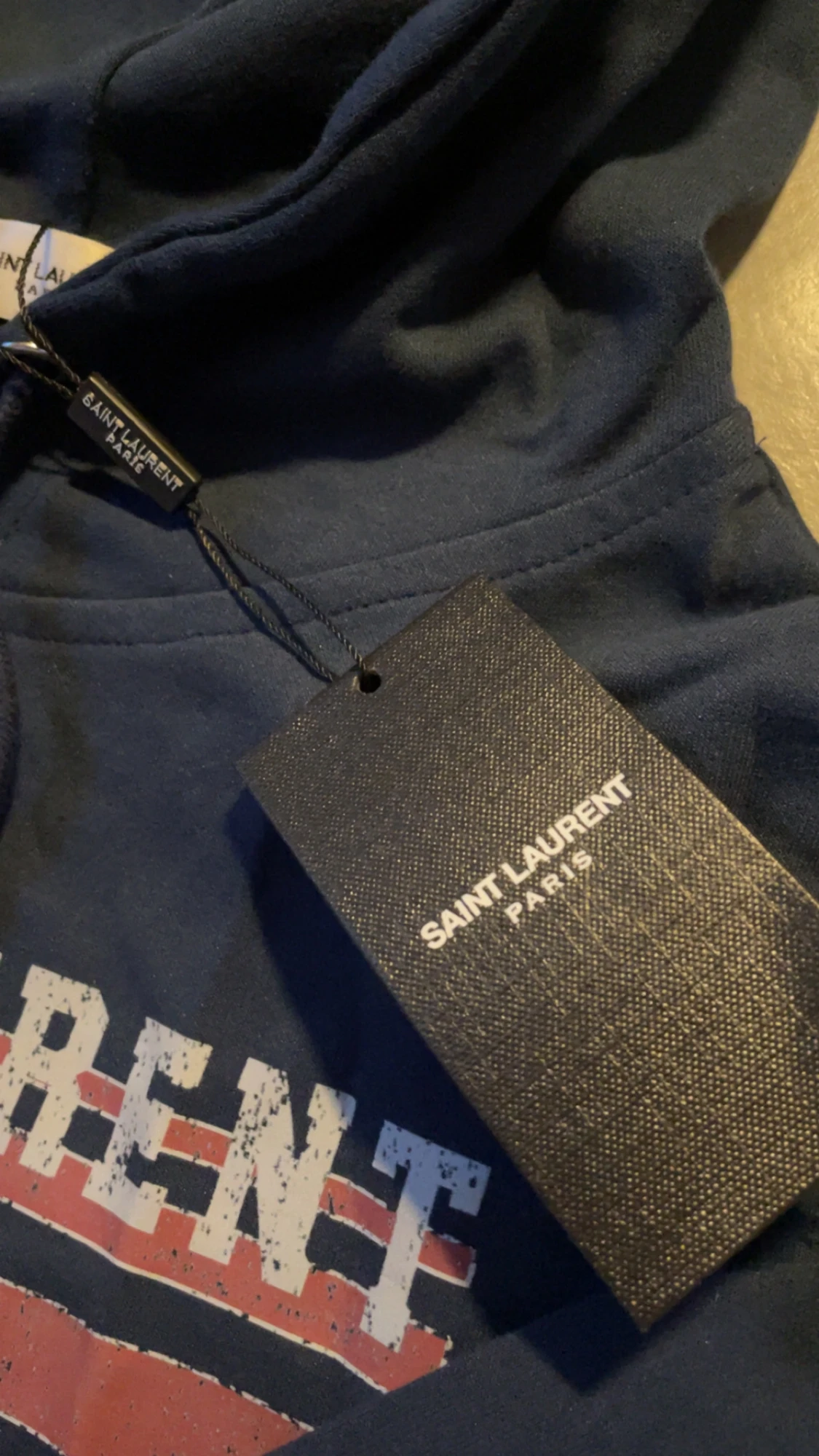 Mörkblå Saint Laurent hoodie - 2