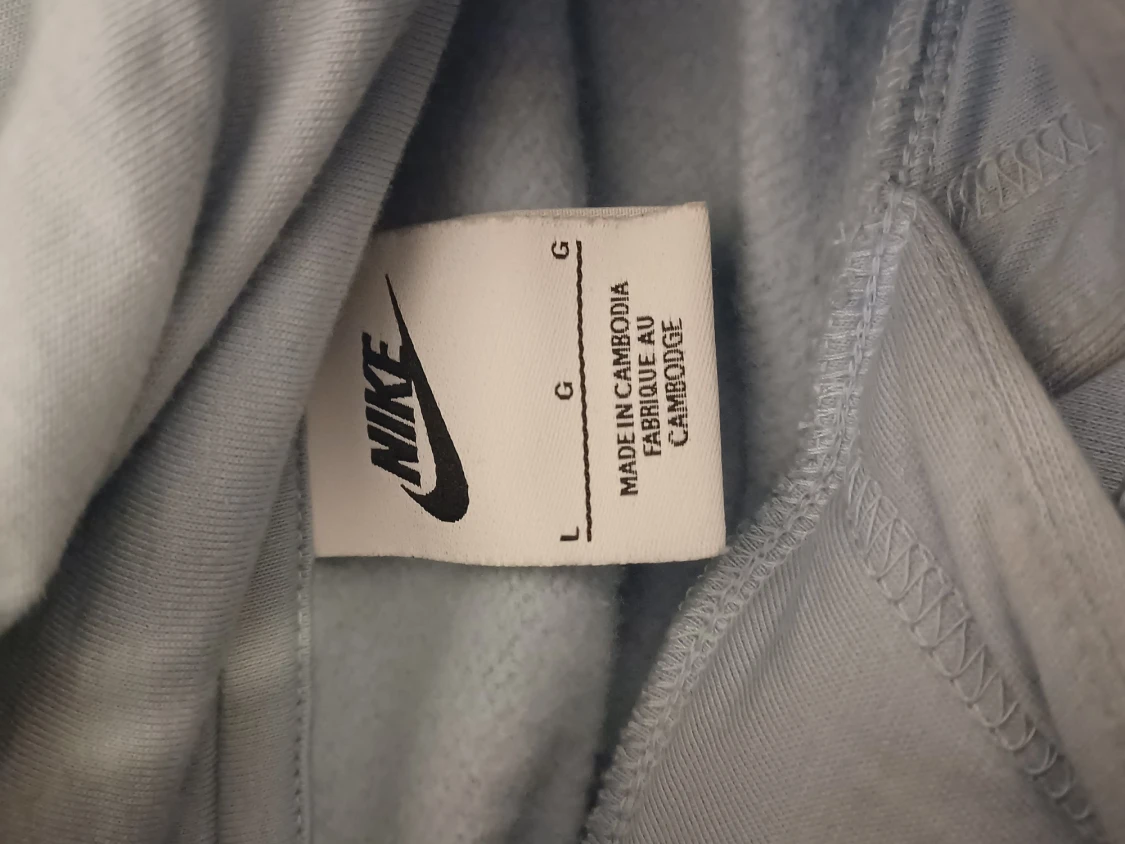Ljusblå Nike hoodie med stor logga - 1