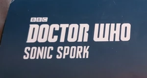 Doctor Who sonic spork  - Official BBC Doctor Who sonic spork based off the 11th doctor's sonic screwdriver. You can put it in a pocket spork side down to add a sonic screwdriver to your outfit or cosplay.  The box has sustained some damage, however the spork is not affected.