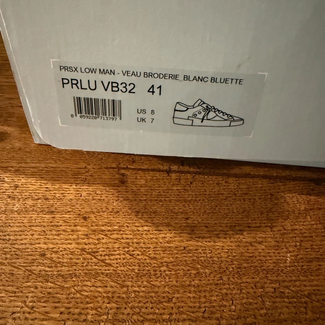 Philippe Model vita sneakers med blå detalj - 4