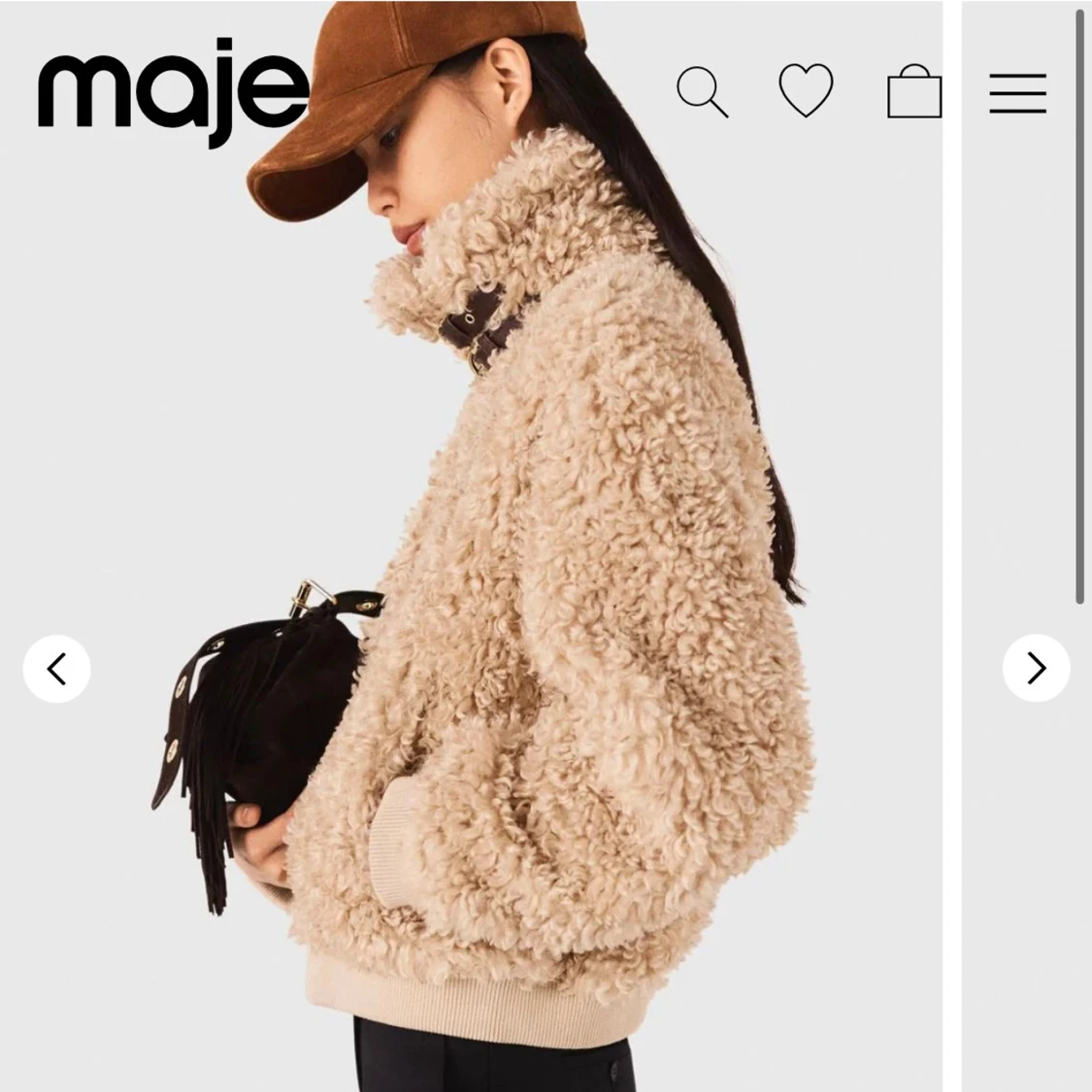 Beige teddyjacka från Maje - 1