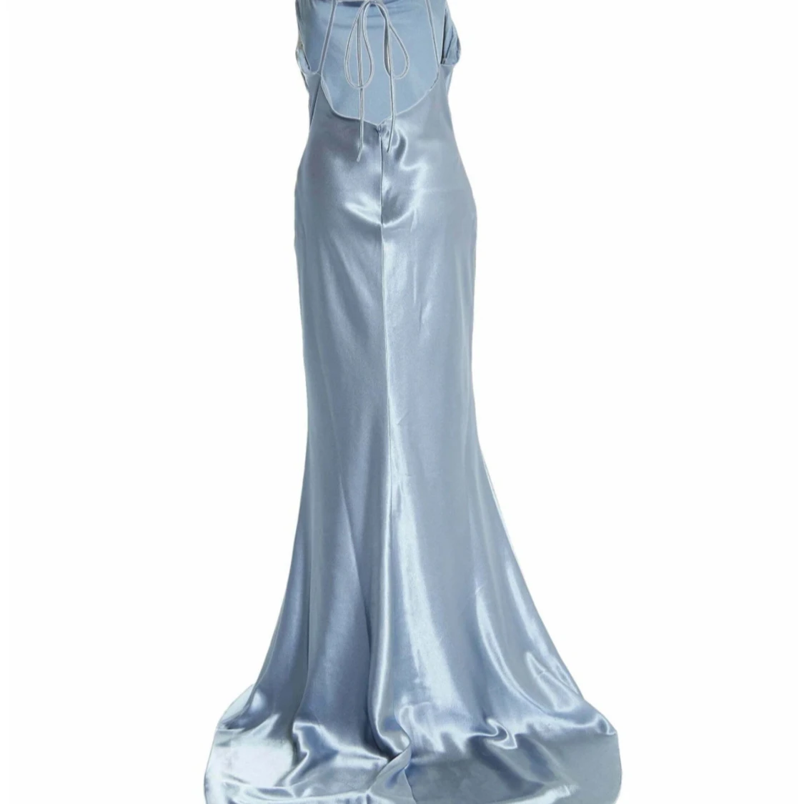 Ljusblå långklänning i satin