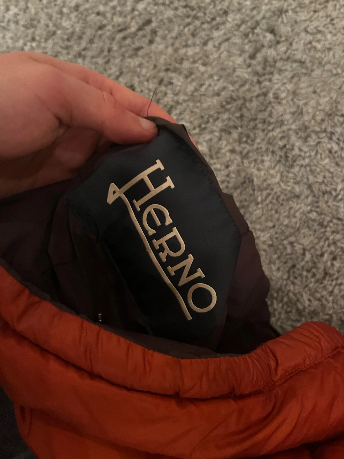 Vändbar pufferjacka orange/brun från herno - 6