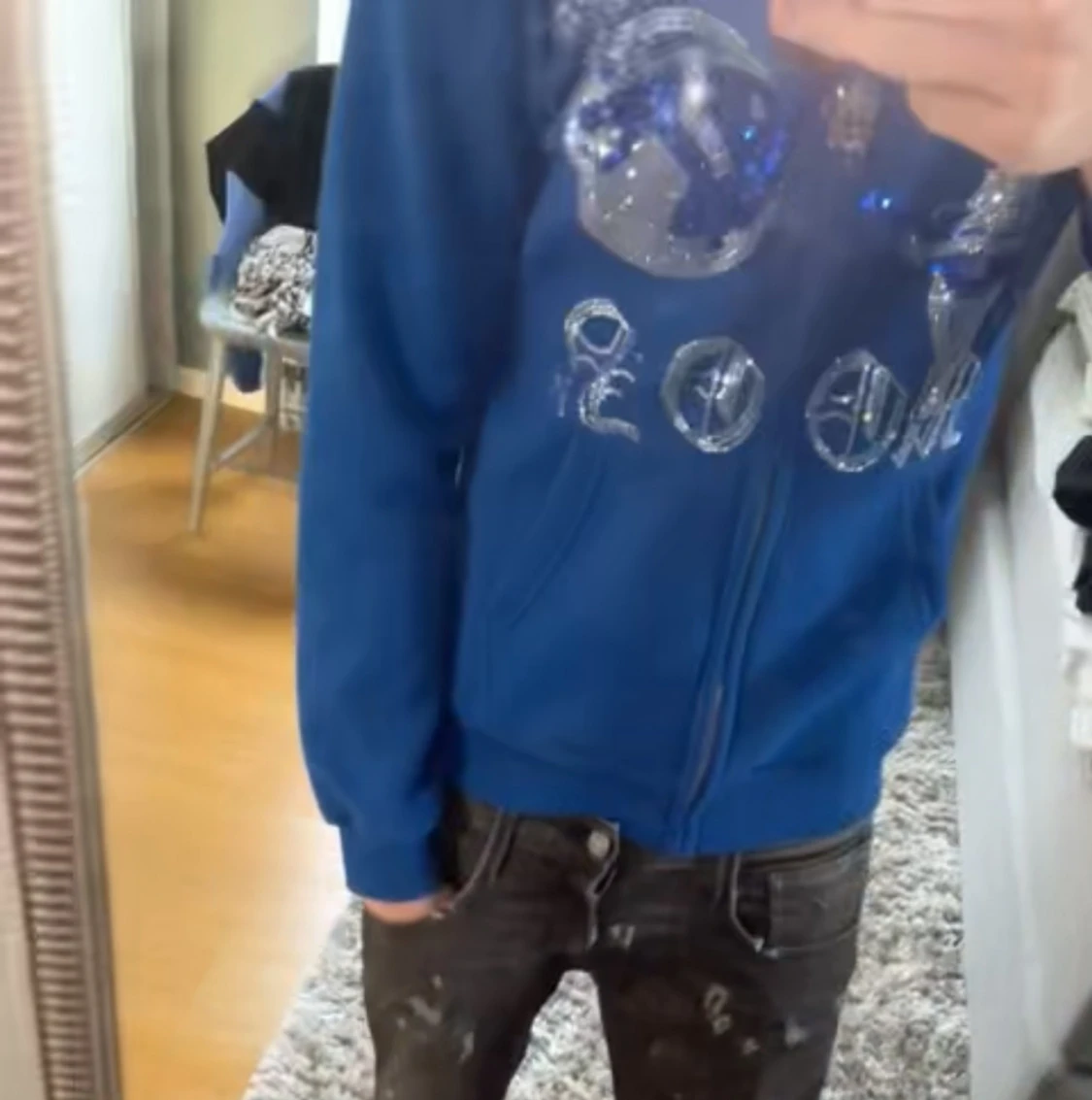 Replay jeans, moncler cardigan, bälte, hoodie - 2