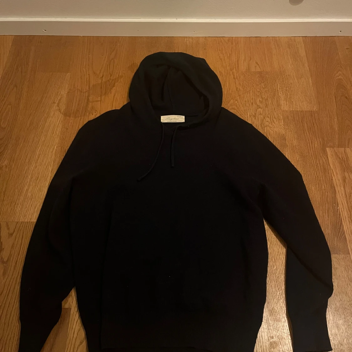 Mörk blå 100% cashmir hoodie