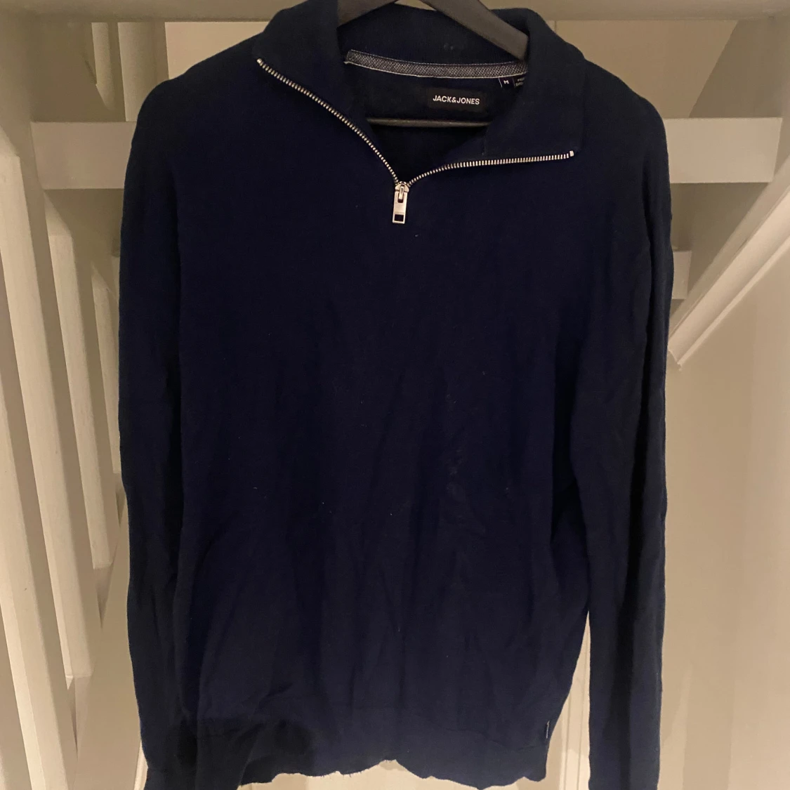 Marinblå half zip tröja Jack & Jones