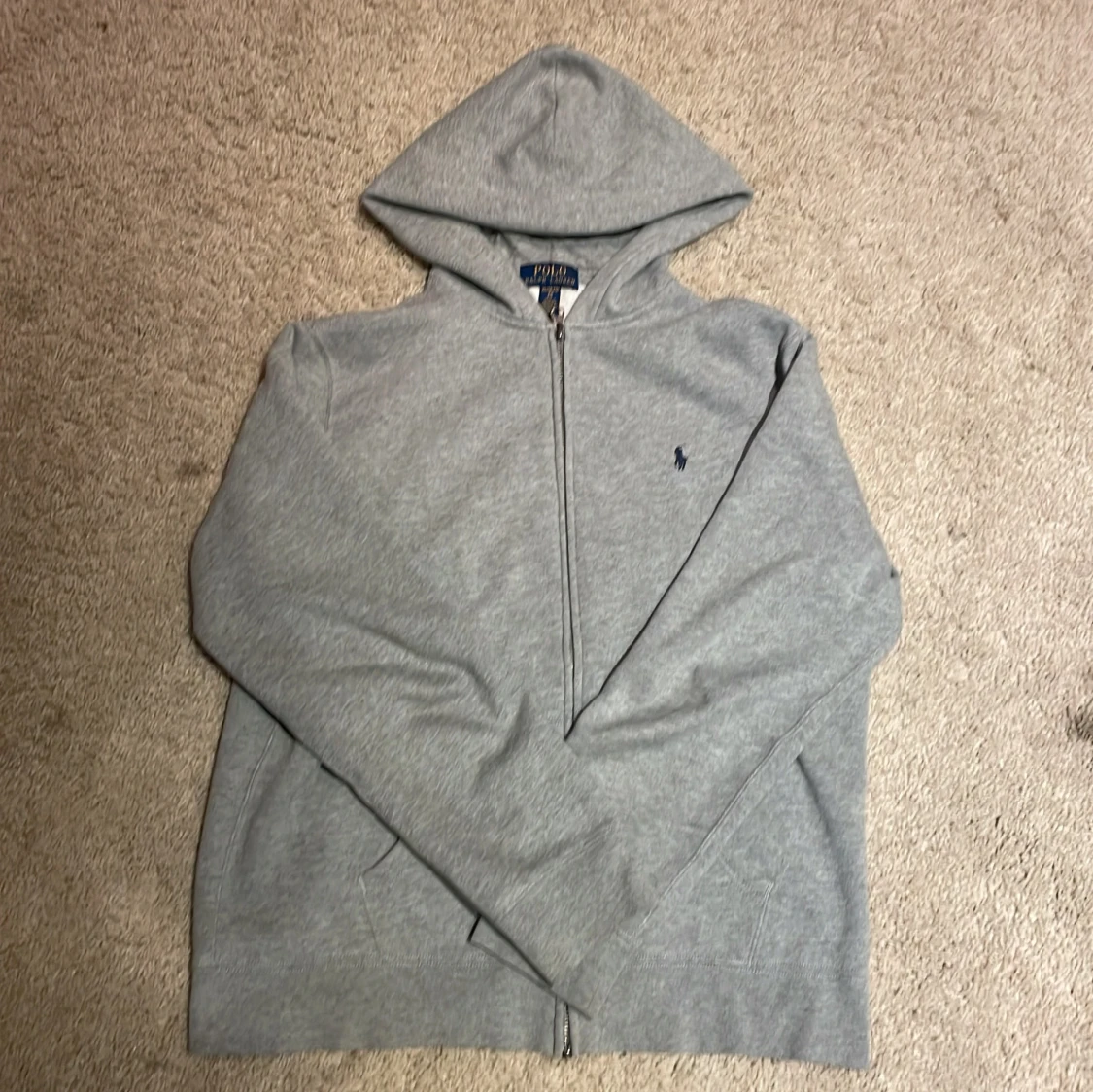 Grå hoodie från Polo Ralph Lauren XL