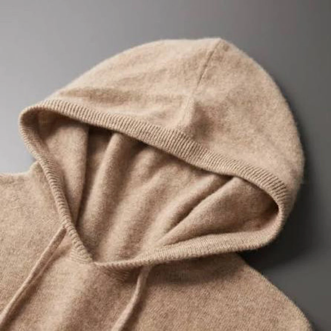 Brun-beige Kashmir hoodie - 3