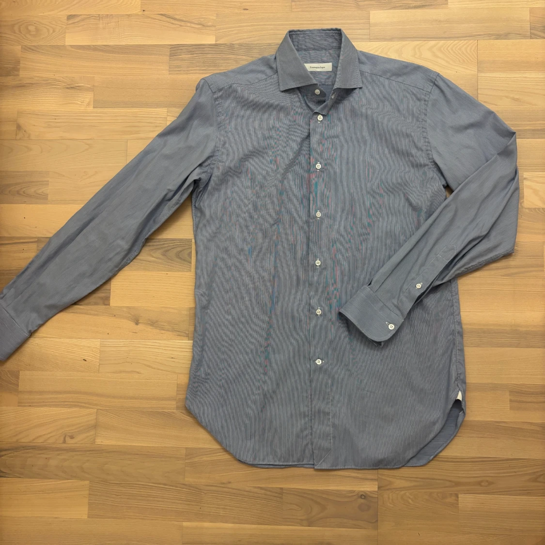 Blå randig skjorta från Ermenegildo Zegna - 3