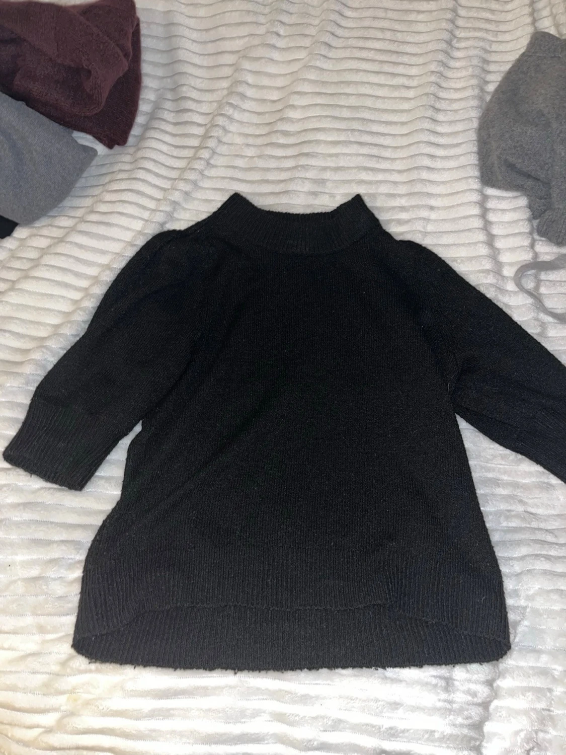 Svart stickad polotopp - 3