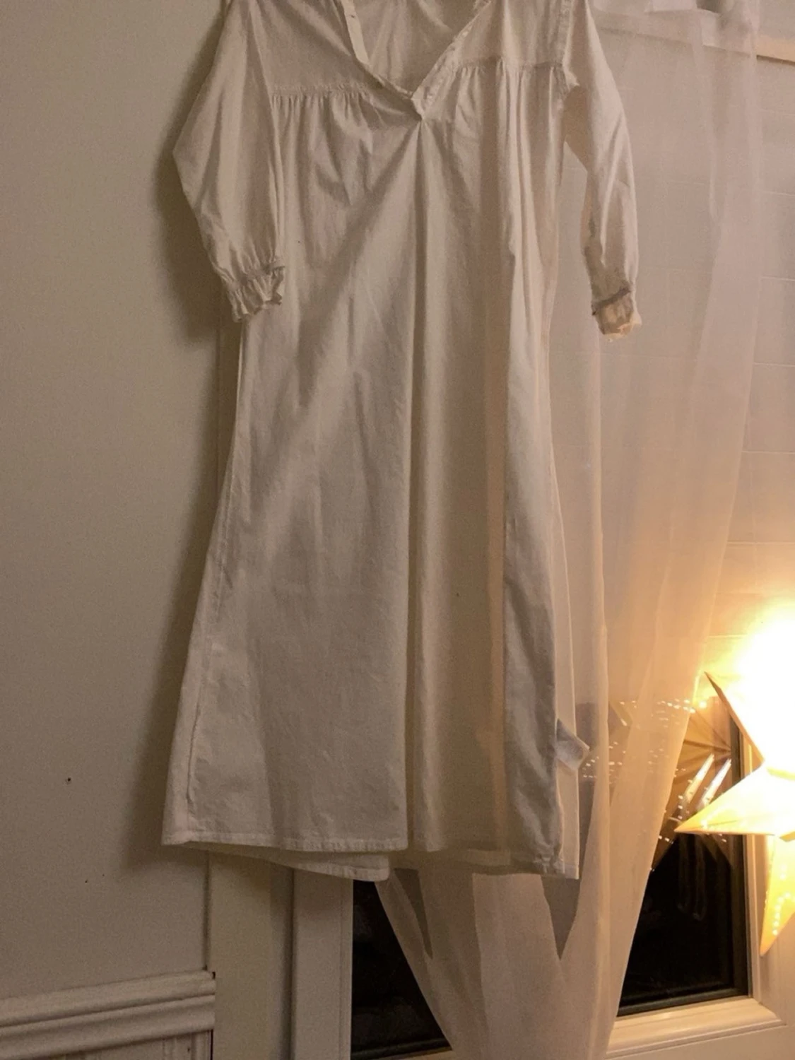 Vit lång lucia klänning 