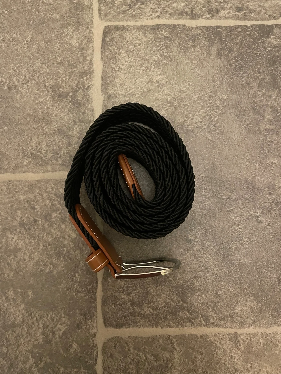 Flätat bälte svart - 1