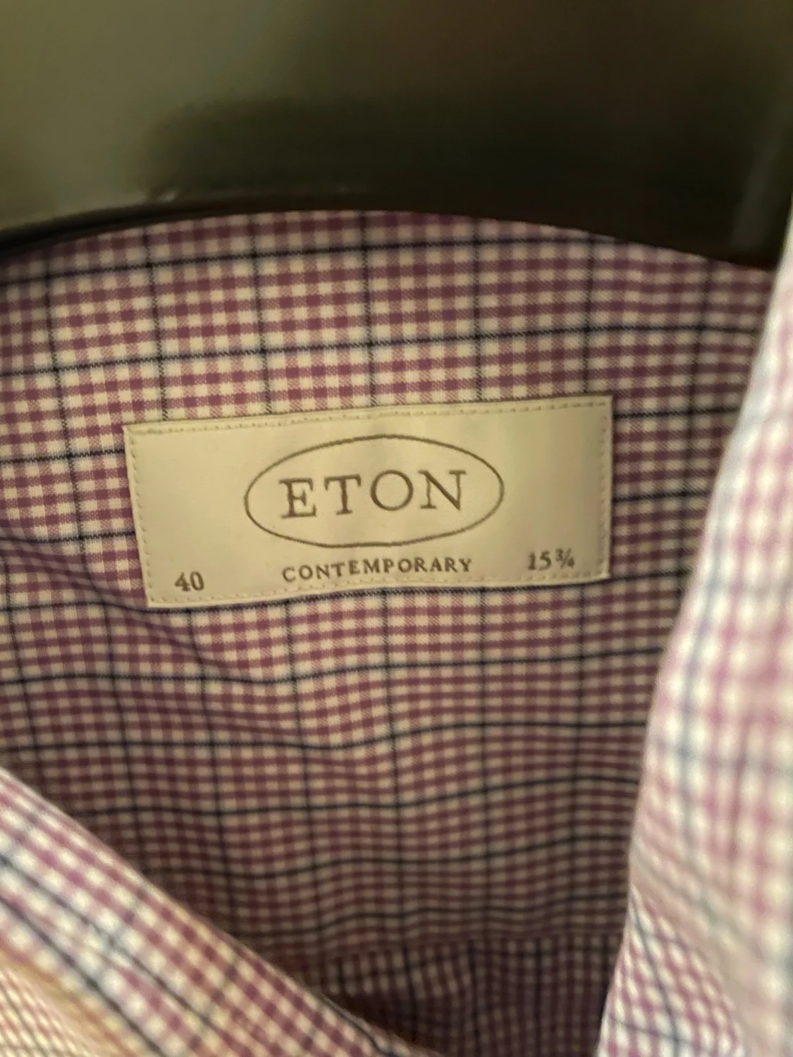 Rutig lila skjorta från Eton - 3