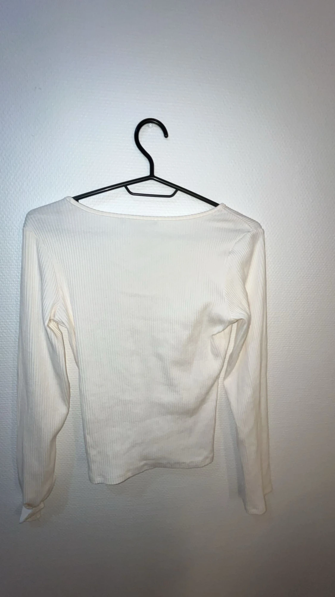 Vit ribbad långärmad topp 157 XS - 1