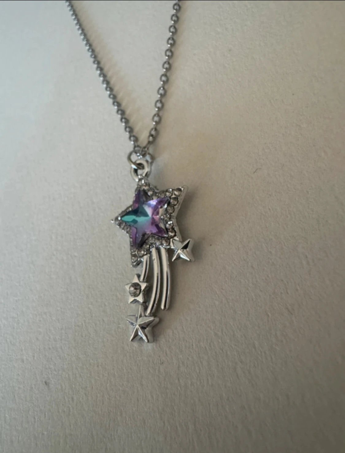 silverhalsband stjärnfall lila/blå - 2