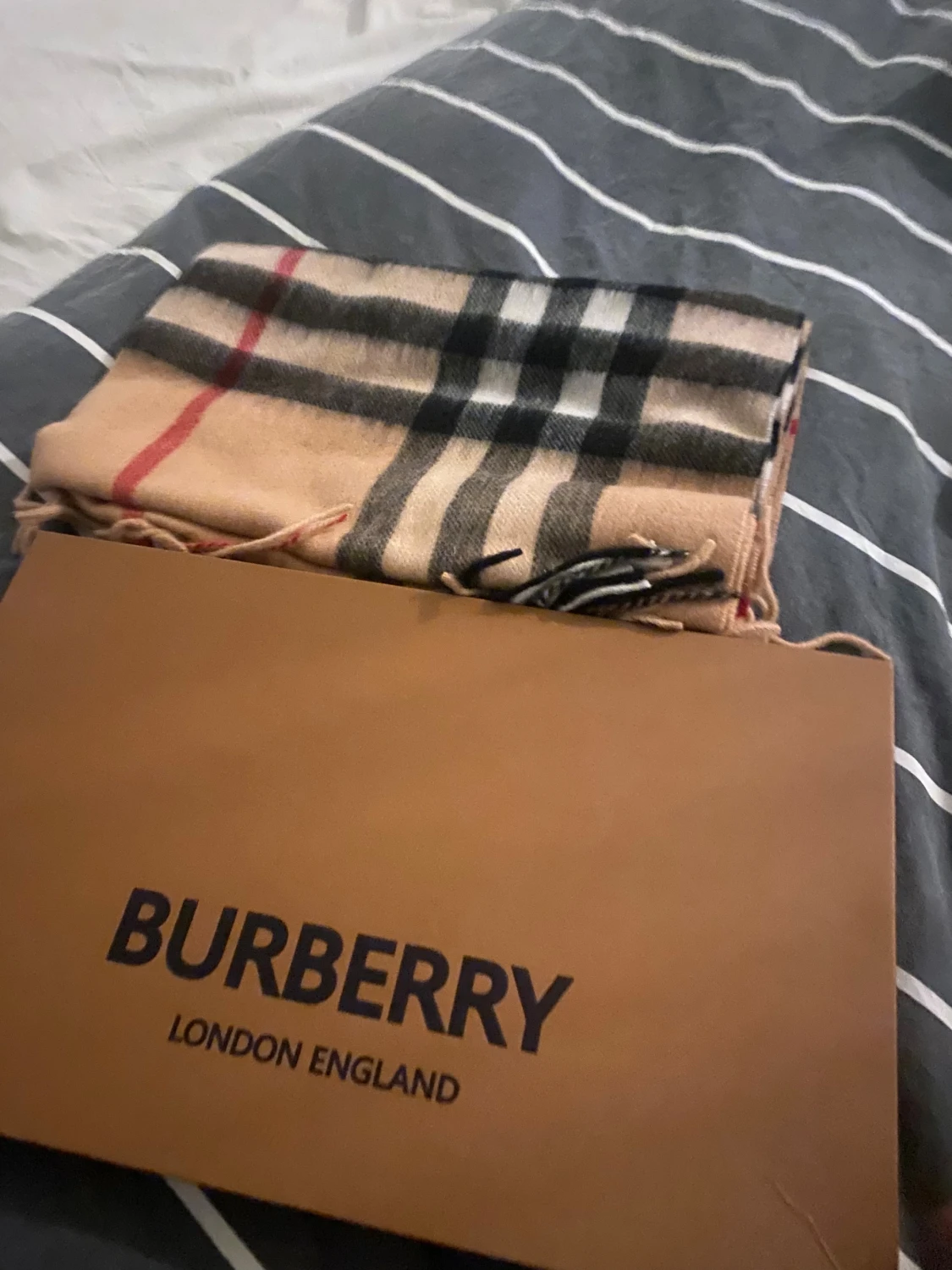 Rutig Burberry Halsduk i kashmir