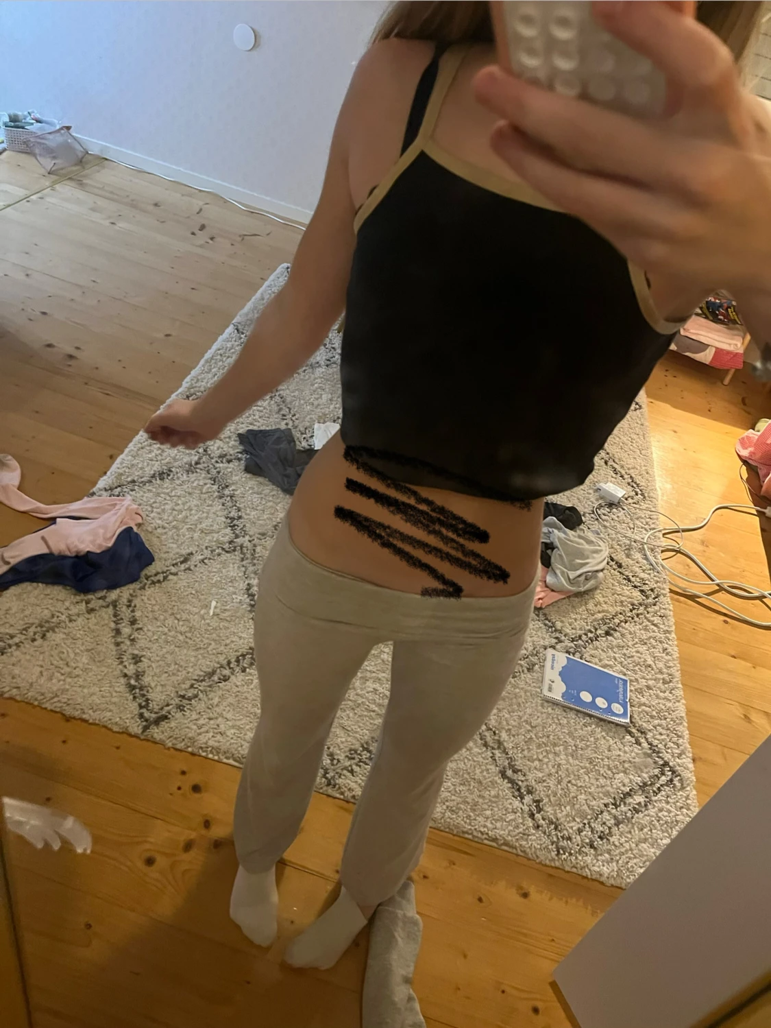 Svart linne/topp- strl 146-152 - 3