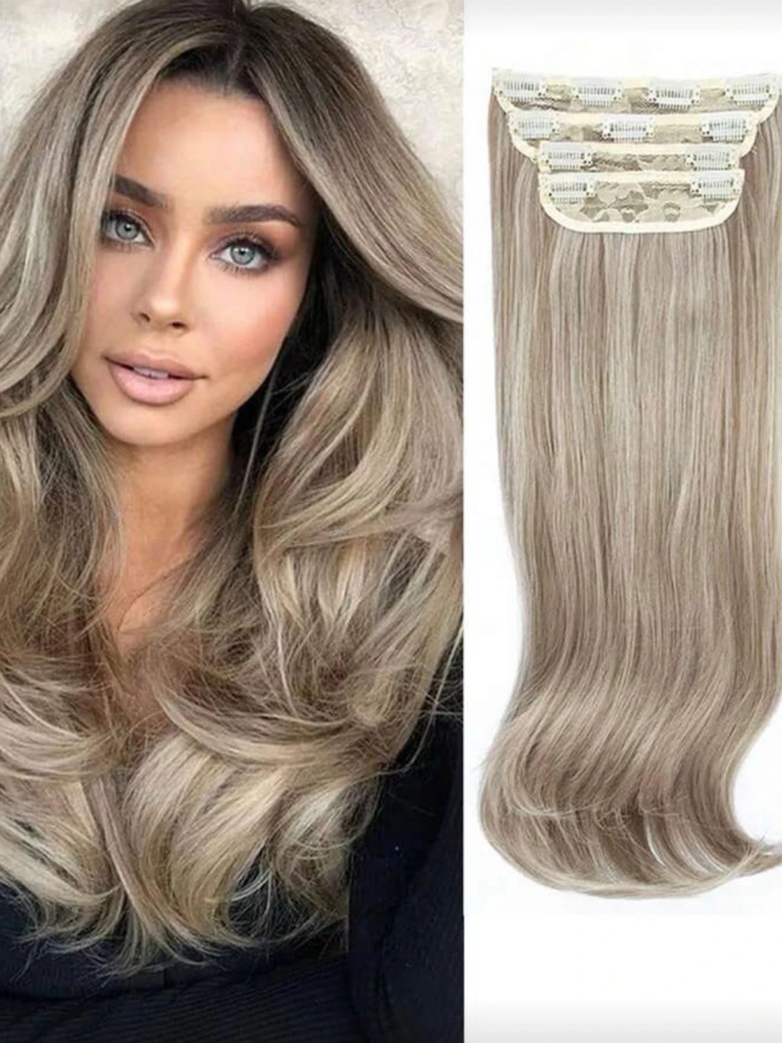 syntetisk hårförlängning med clips - 2