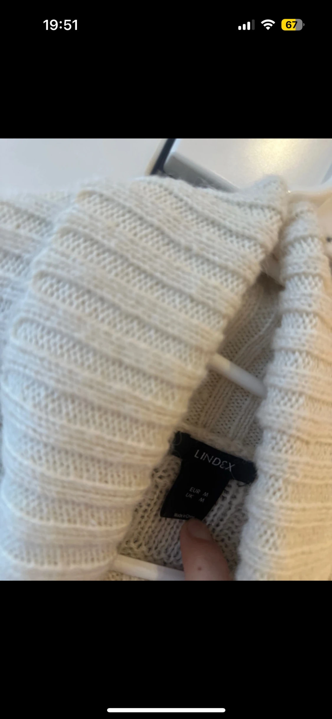 Beige ribbad polotröja stickad - 4