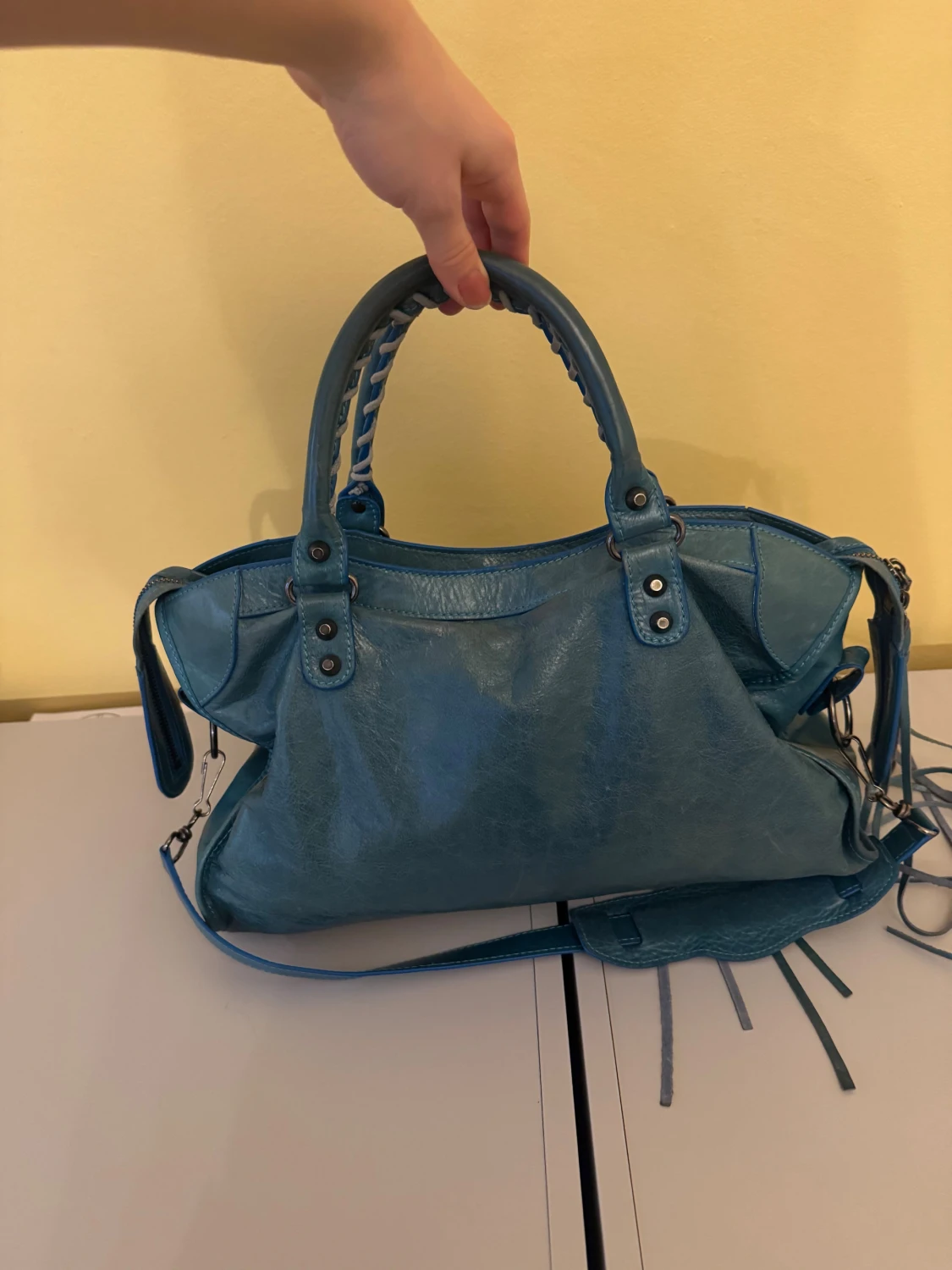 Blå Balenciaga City handväska i skinn - 2