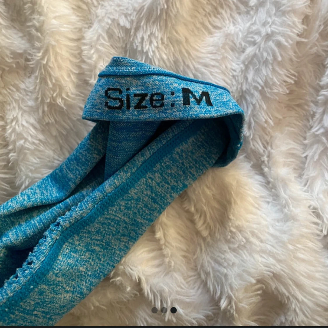 Blå träningstights i meshdetalj M - 2