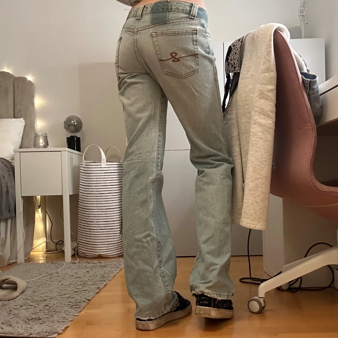 Ljusblå bootcut jeans - 1