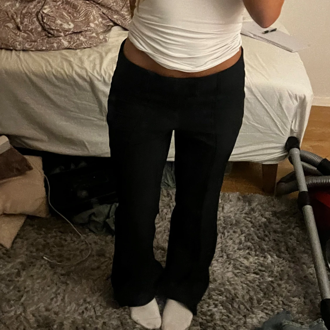 Svarta bootcut kostymbyxor - 1