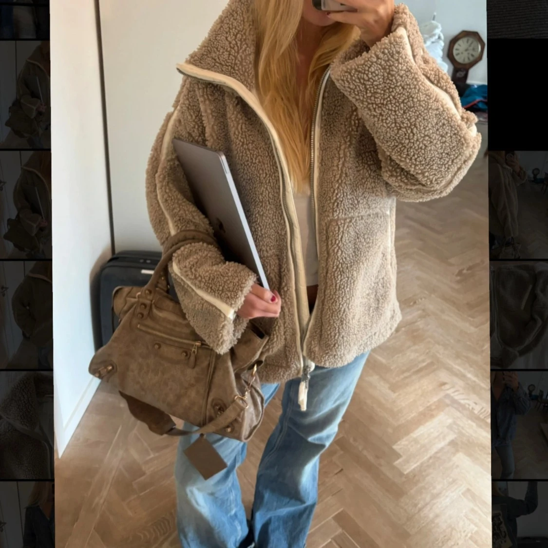 Beige teddyjacka från H&M - 1
