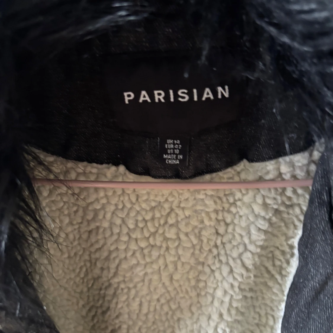 Svart jeansjacka med fuskpäls❤️❤️ - 2