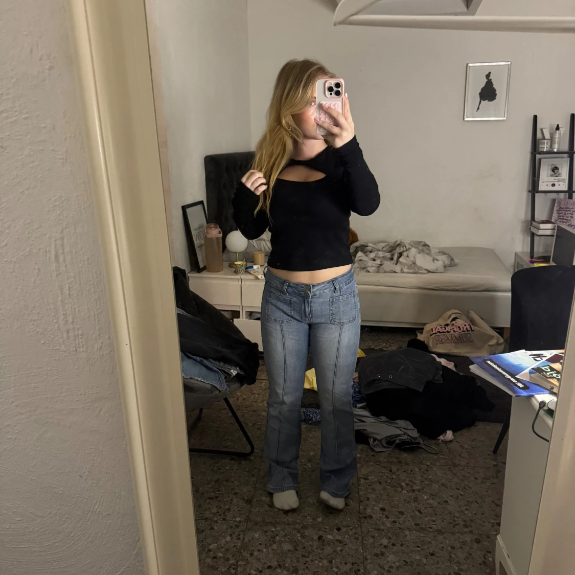 Ljusblå bootcut jeans från Madlady - 1