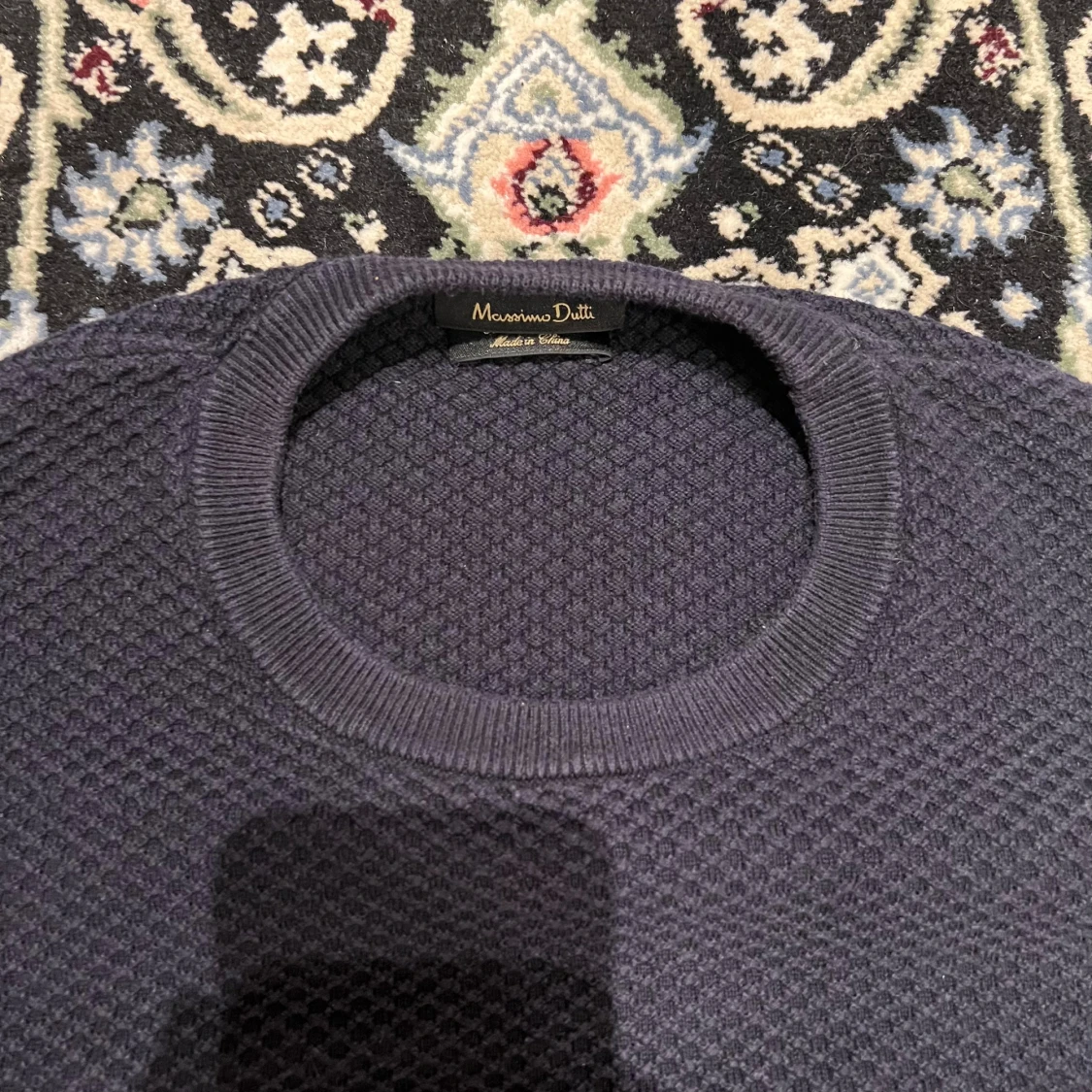 Mörkblå stickad tröja Massimo Dutti XL - 1