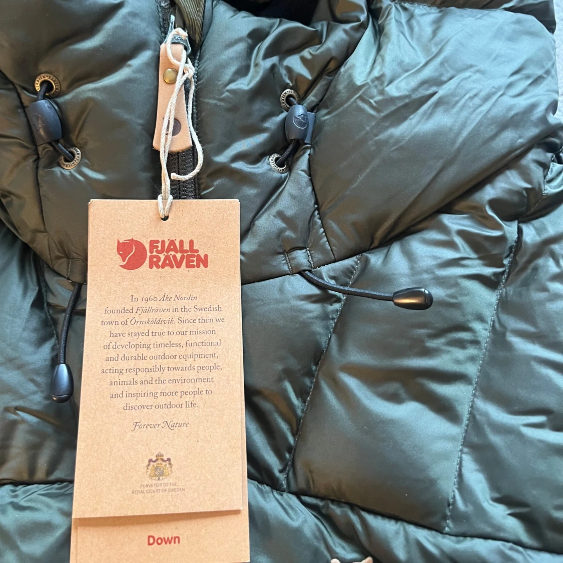 Grön lång dunjacka från Fjällräven - 3