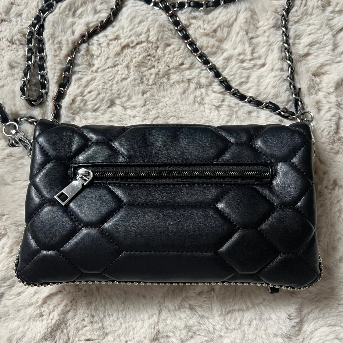 Svart zadig liknande axelväska med kedja - 3