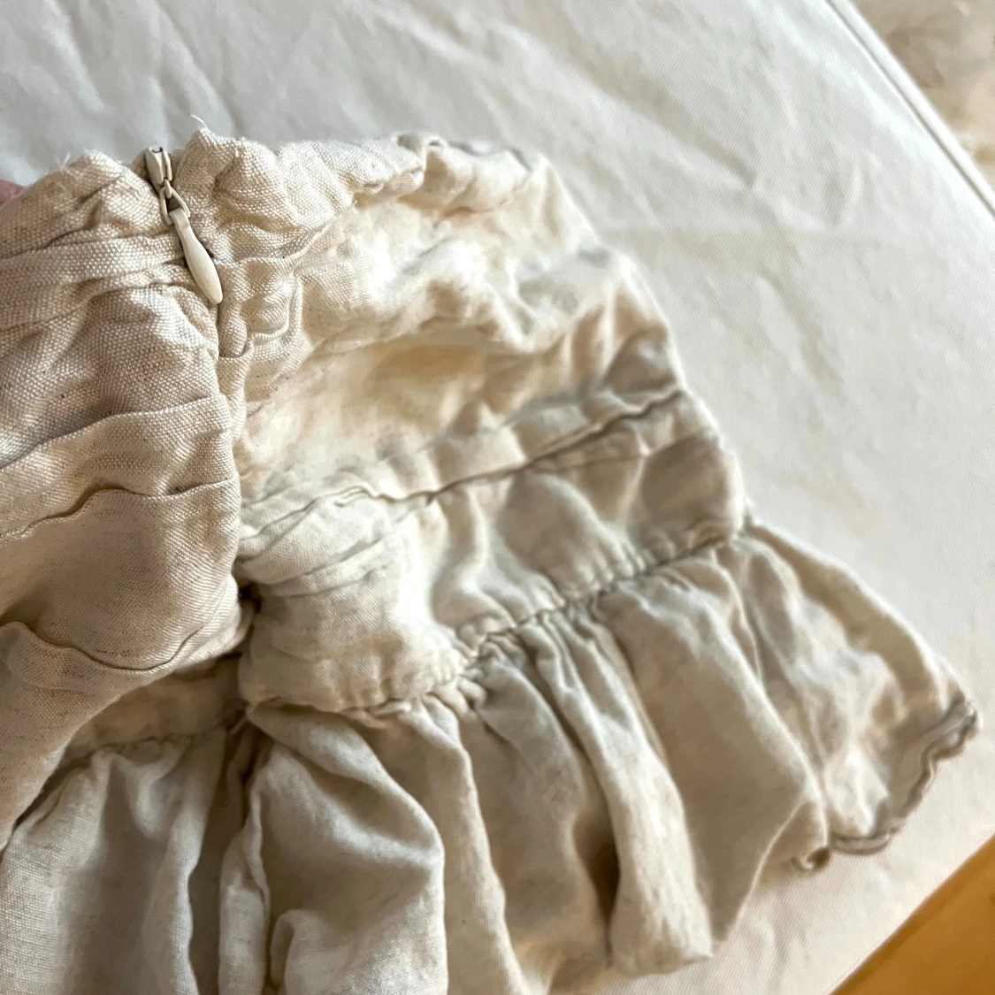 Söt volangkjol i linne  - 3