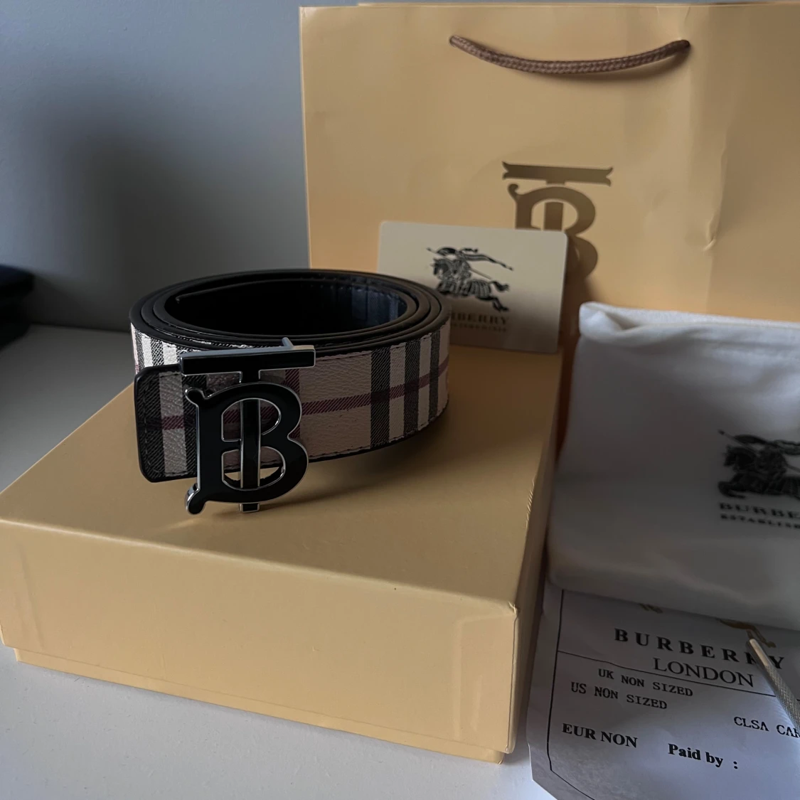 Burberry Bälte svart/Beige - 1