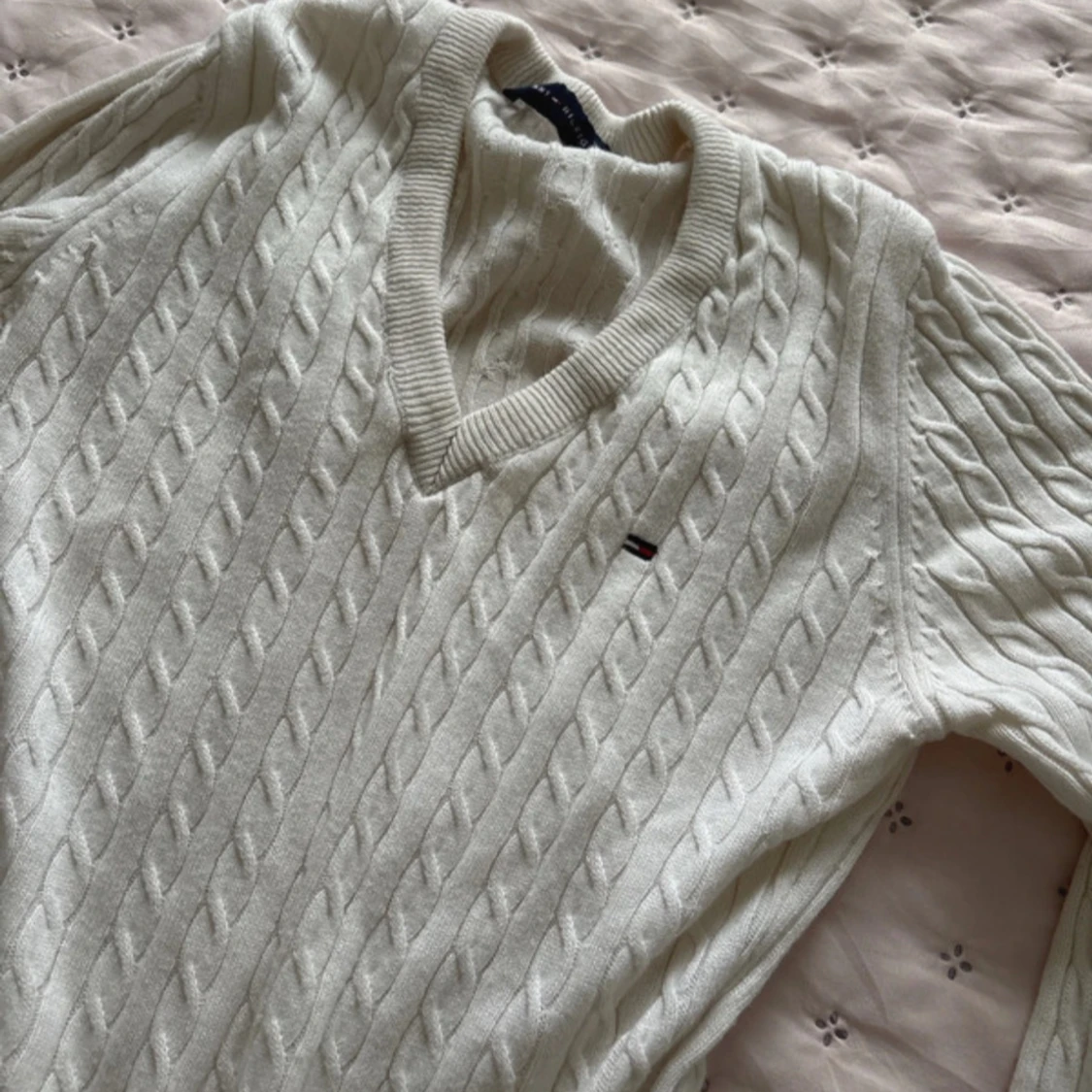 Vit kabelstickad tröja Tommy Hilfiger - 2