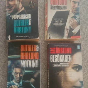 Uppgörelsen, Återvändaren, Motvind, Besökaren, Erövraren - Samling av spännande kriminalromaner och thrillers av Buthler & Öhrlund. Perfekt för dig som gillar nervkittlande berättelser, oväntade vändningar och starka karaktärer. Böckerna passar dig som vill ha fartfylld och mörk läsning med mycket action.