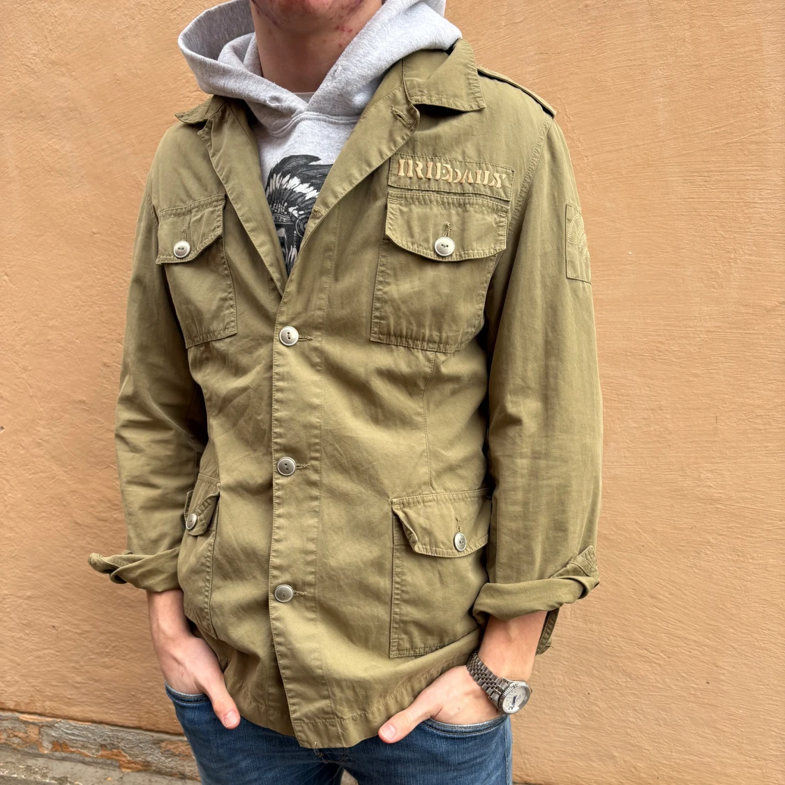 005 khakigrön overshirt  - 3