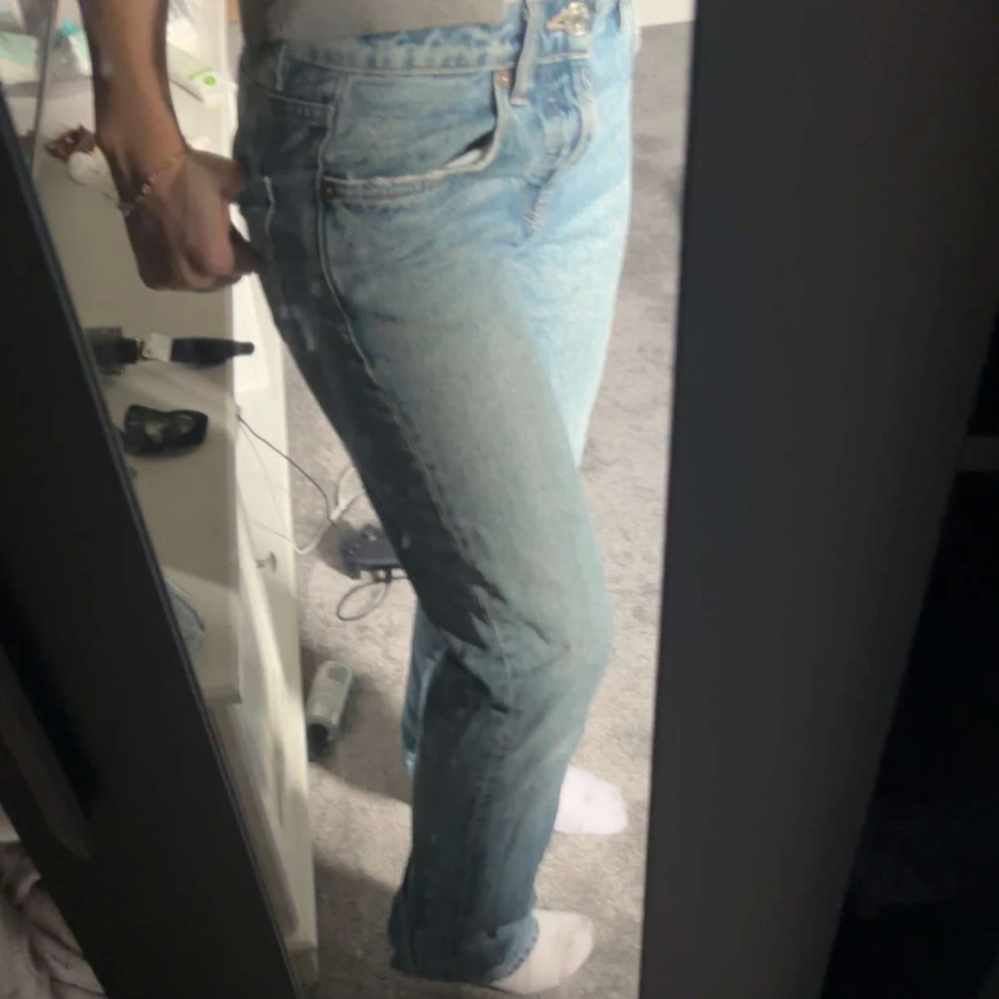 Ljusblå raka jeans från Zara - 1