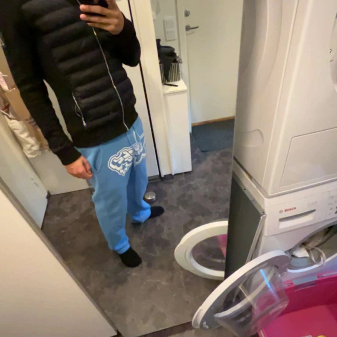 Svart quiltad dunväst med dragkedja - 2