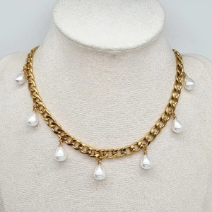 Handgjort halsband  - Rostfritt stål ,kedjetjocklek-7cm 