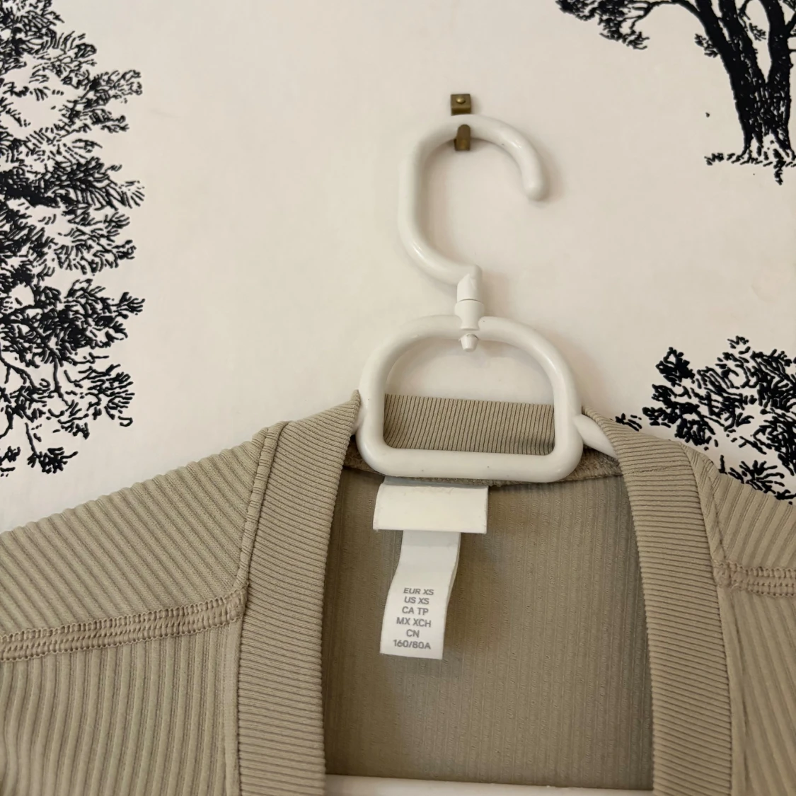 Grön ribbad långärmad topp - 2