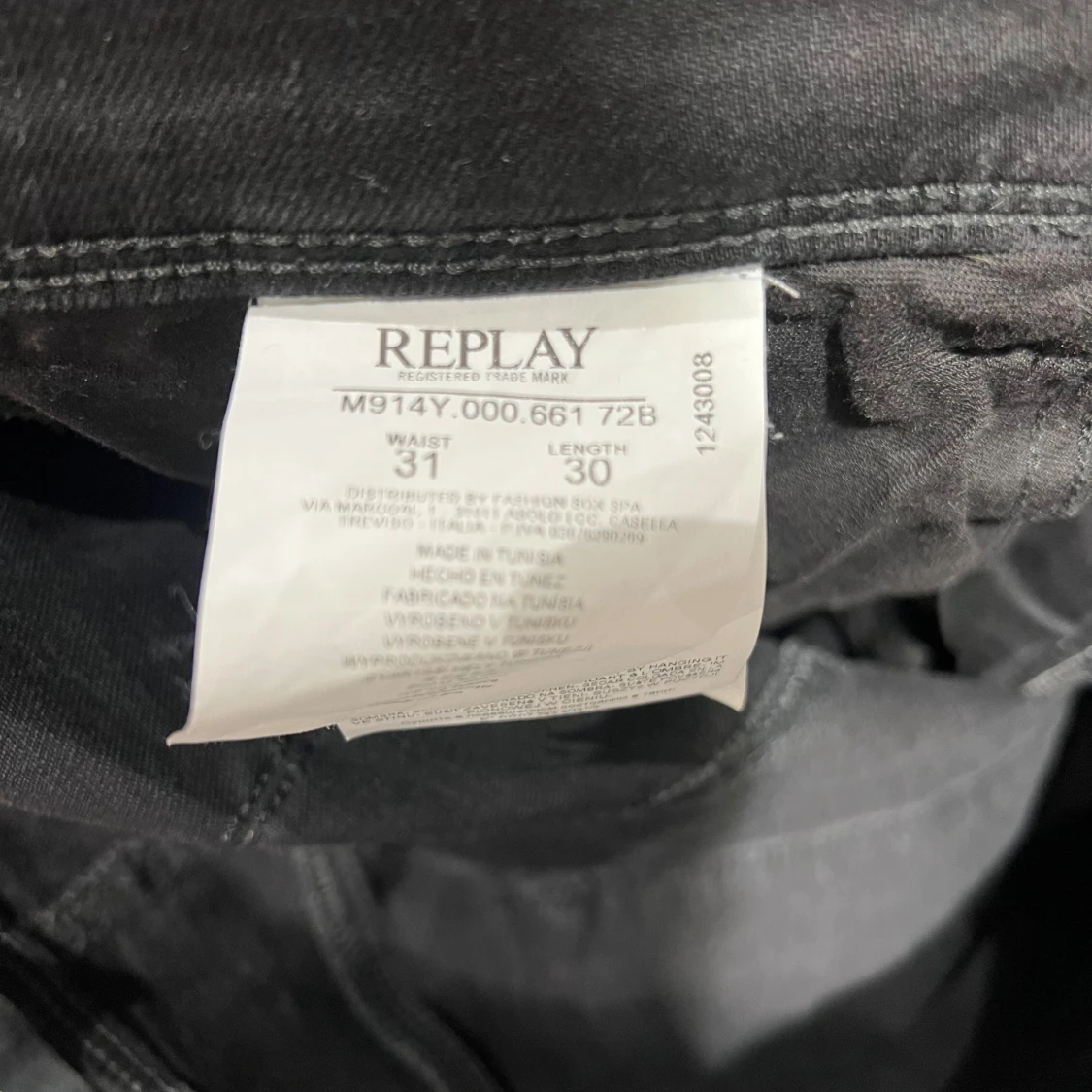 Replay Anbass svarta jeans, W31 L30 - 3