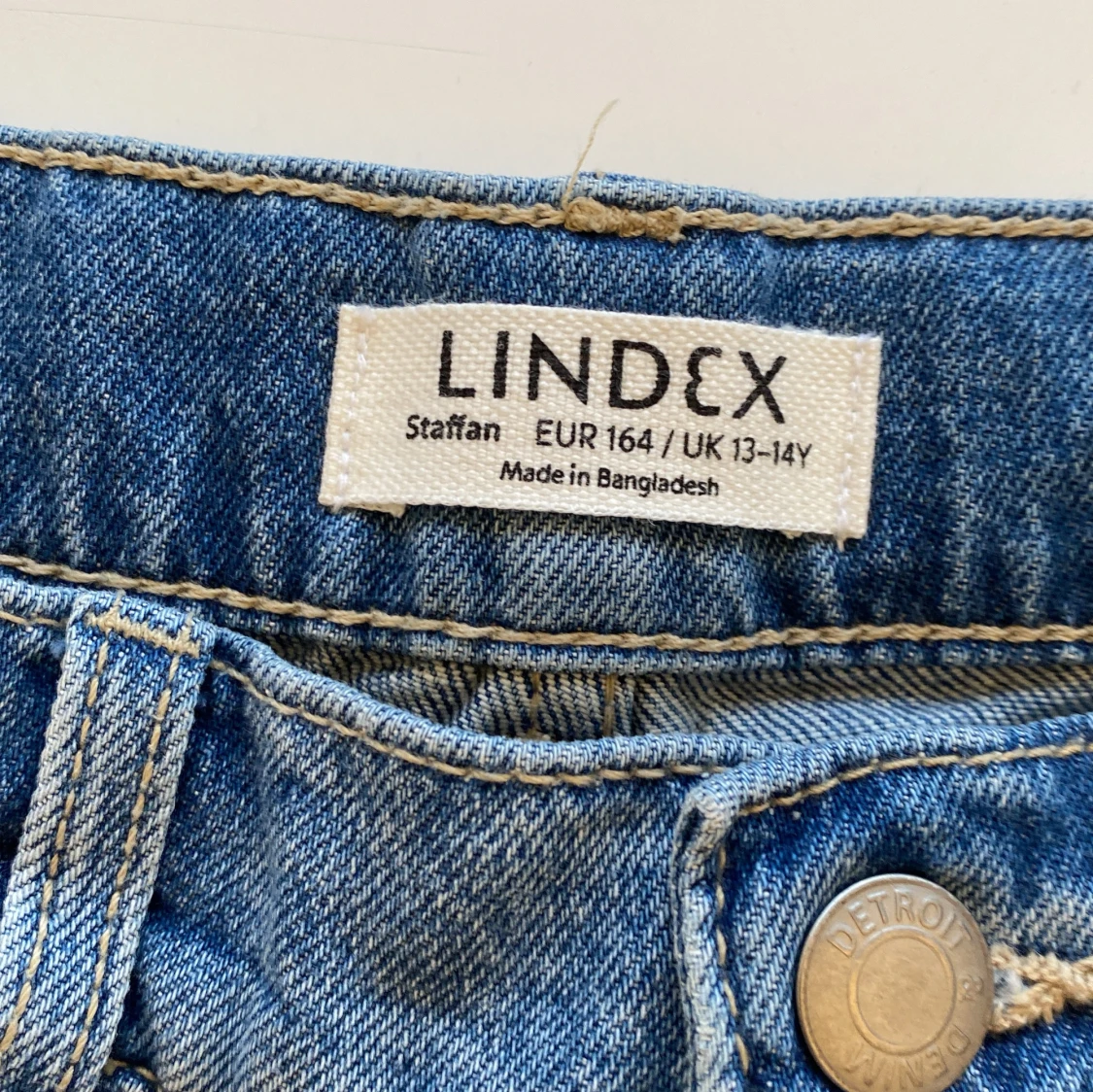 Blå jeansshorts från Lindex, strl 164 - 2
