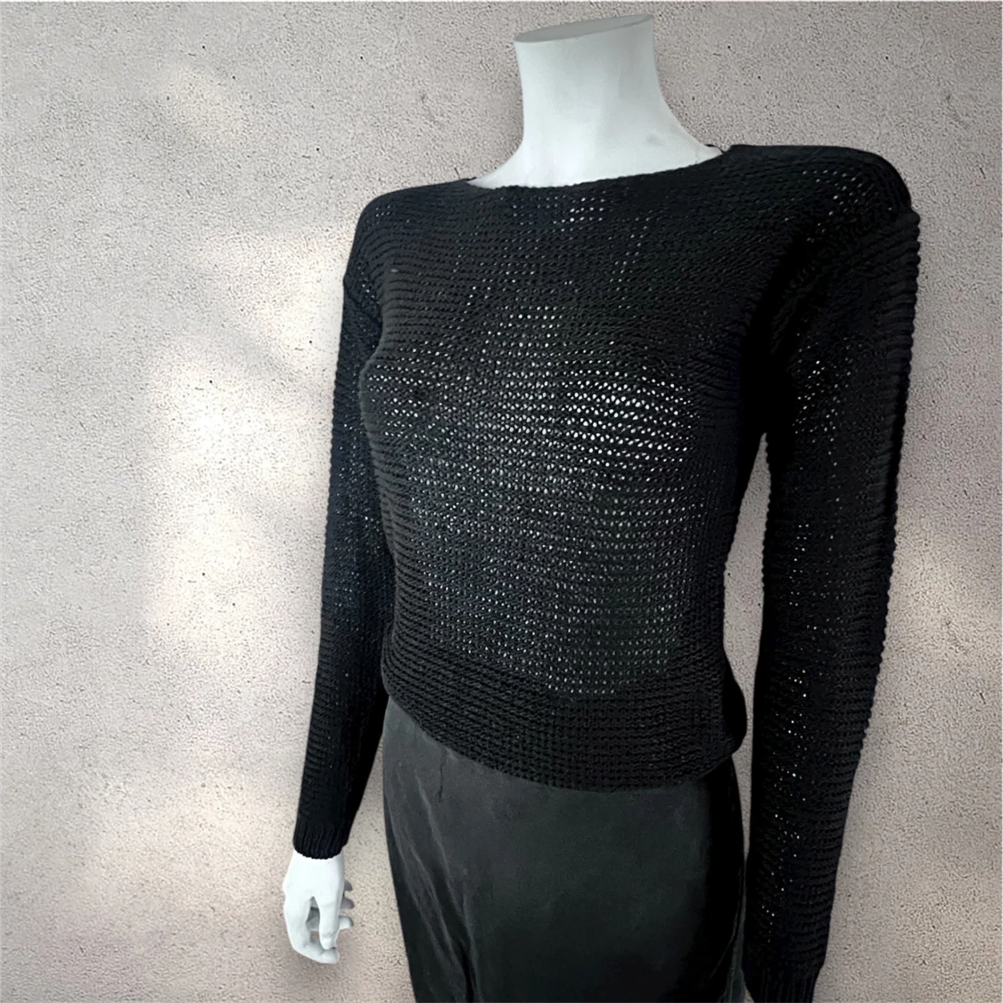 Svart stickad meshtröja - 2