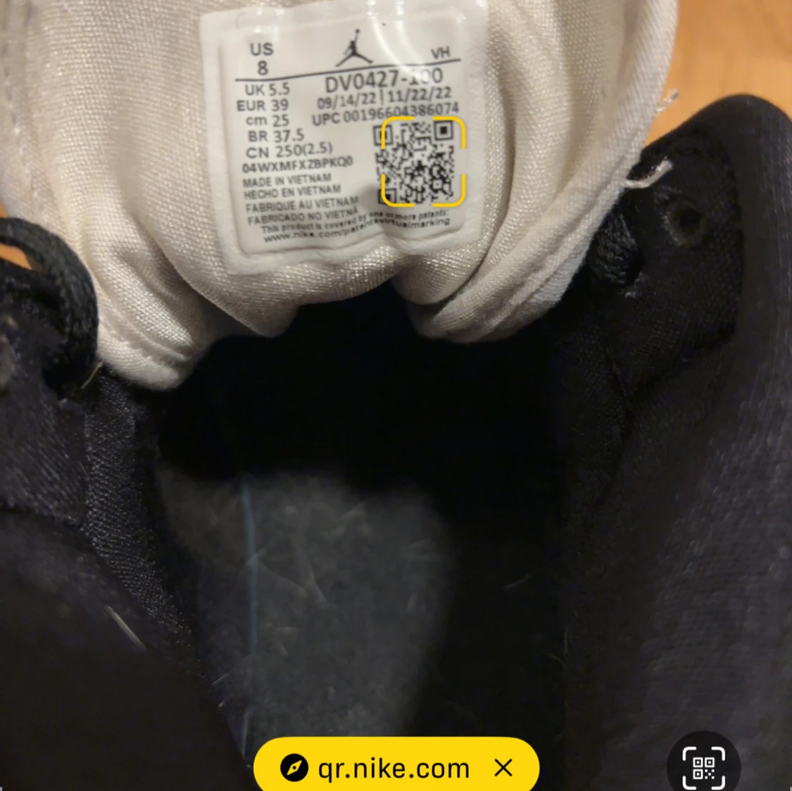 Nike Air Jordan 1 svart/vit - 1