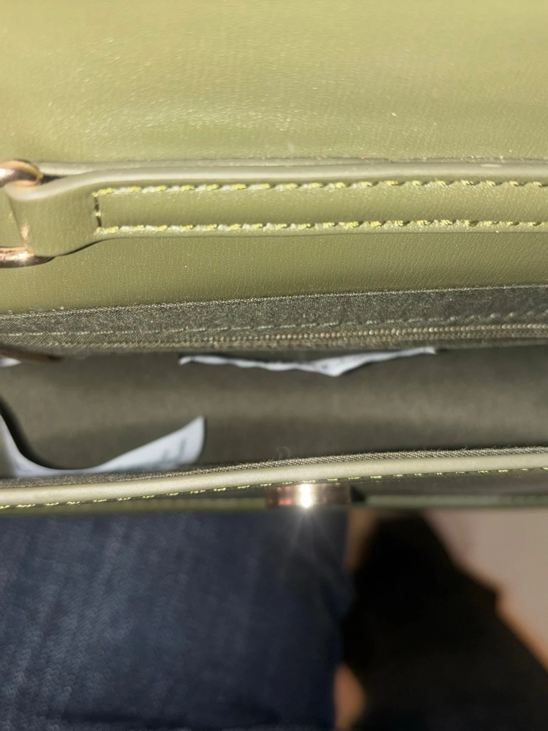 Olivgrön handväska i skinn - 2